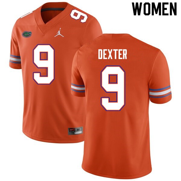Women #9 Gervon Dexter Florida Gators College Football Jersey Orange